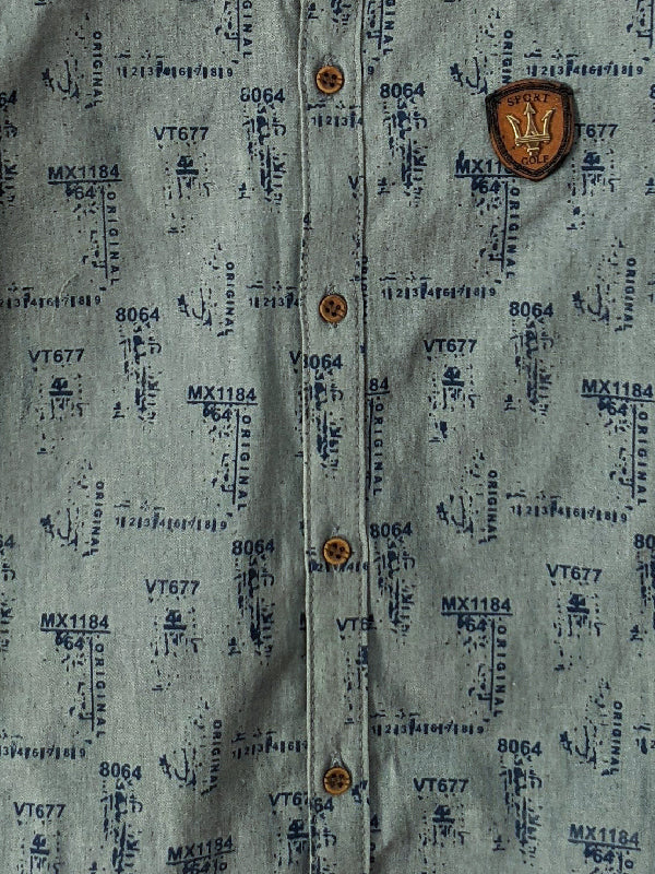 3Yrs - 13Yrs Grey Casual Shirt for Boys BFS08