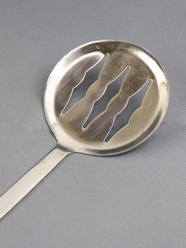 Stainless Steel Flat Handle Kitchen Spoon with Slits 01