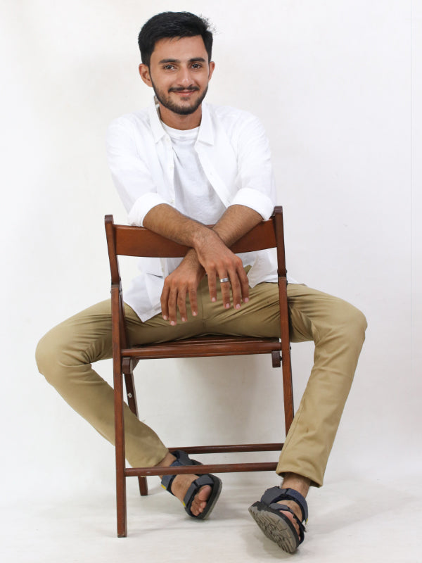 Men's Chambray Casual Shirt White