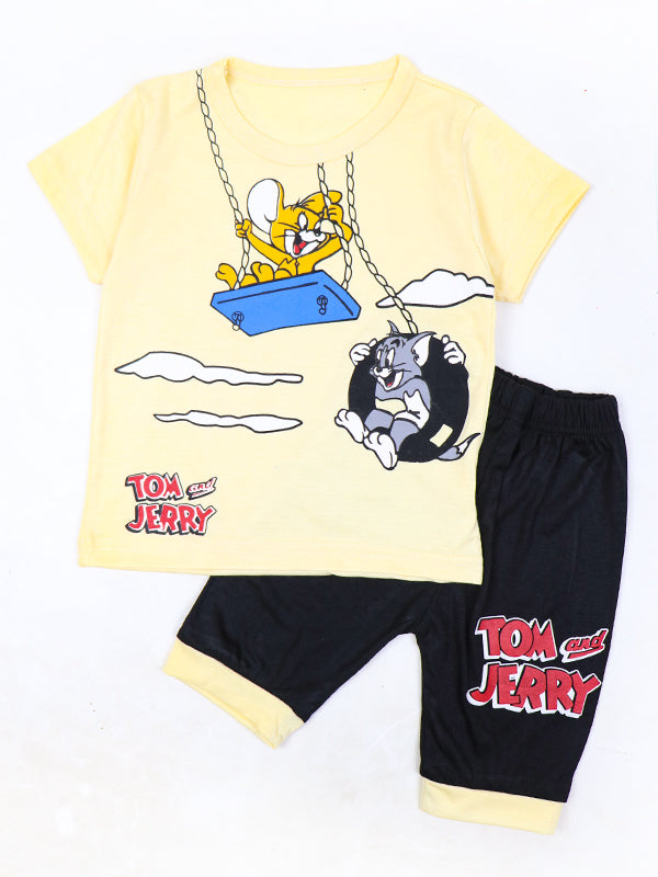 SK Kids Suit 1Yr - 4Yrs Tom And Jerry Light Yellow