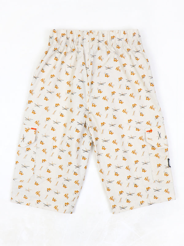 LF Boys Short 3-QTR Printed Design Light Fawn