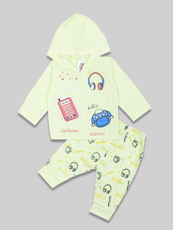 IC Newborn Baby Hooded Suit 3Mth - 12Mth Hello Light Yellow
