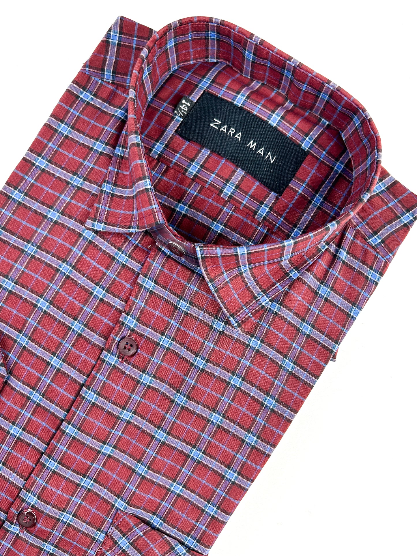 Red Checks Formal Dress Shirt For Men MFS321