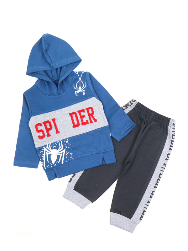 BS18 SK Hooded Kids Suit 1Yr - 4Yr Spider Blue