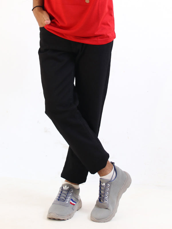 Strechable Jeans for Men Plain JET BLACK