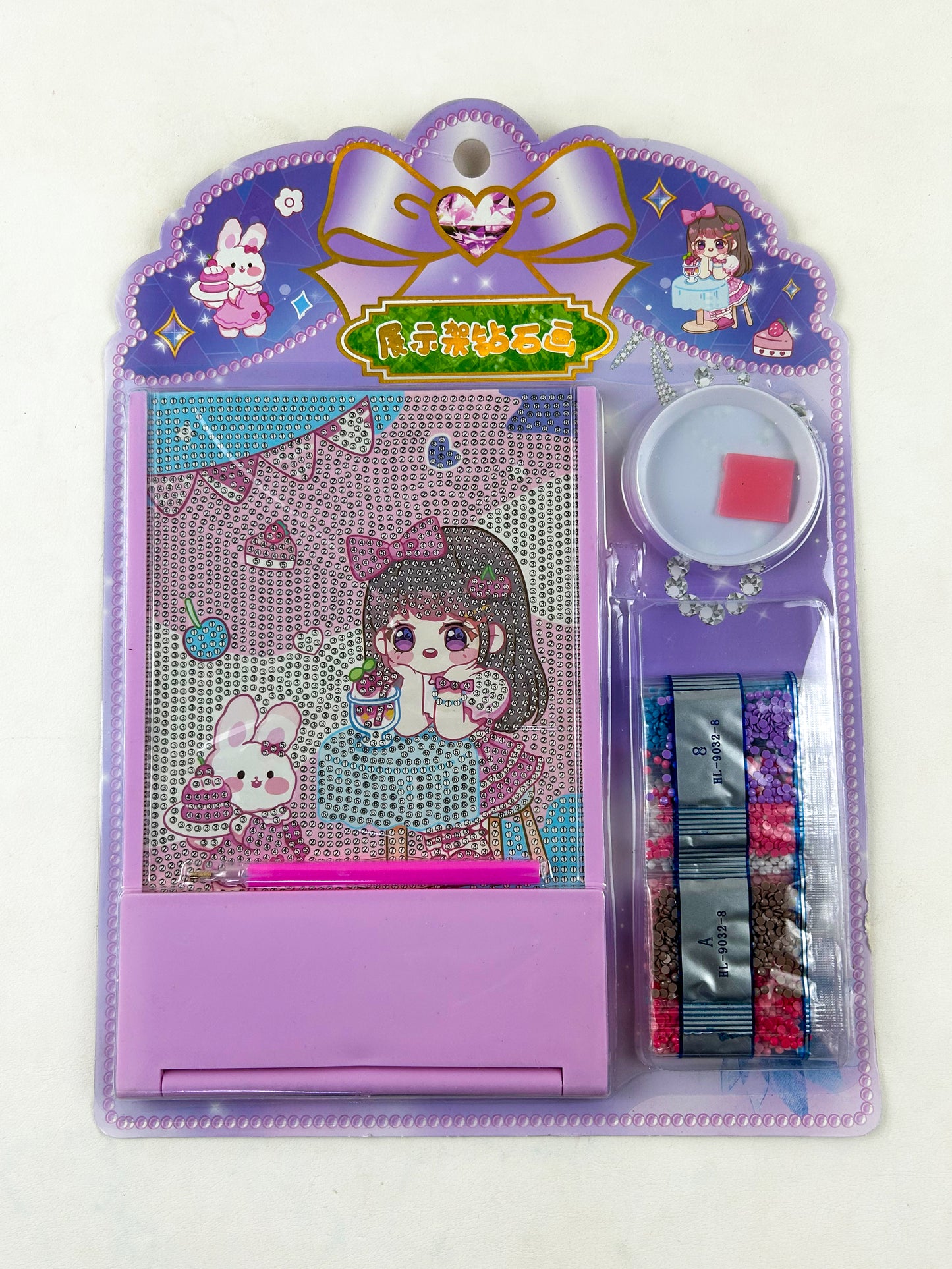 Cute Girl with Bunnies 5D Diamond Painting Kit For Kids PB58
