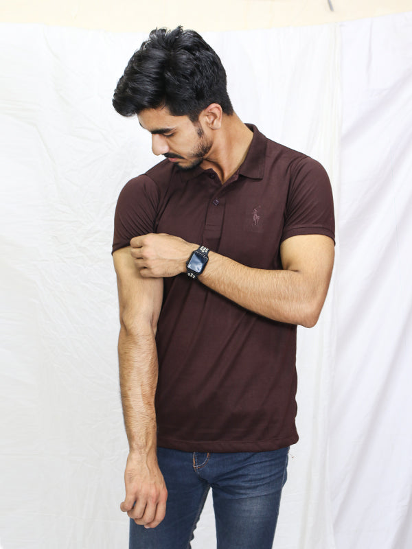 MG Men's Polo T-Shirt Dark Brown