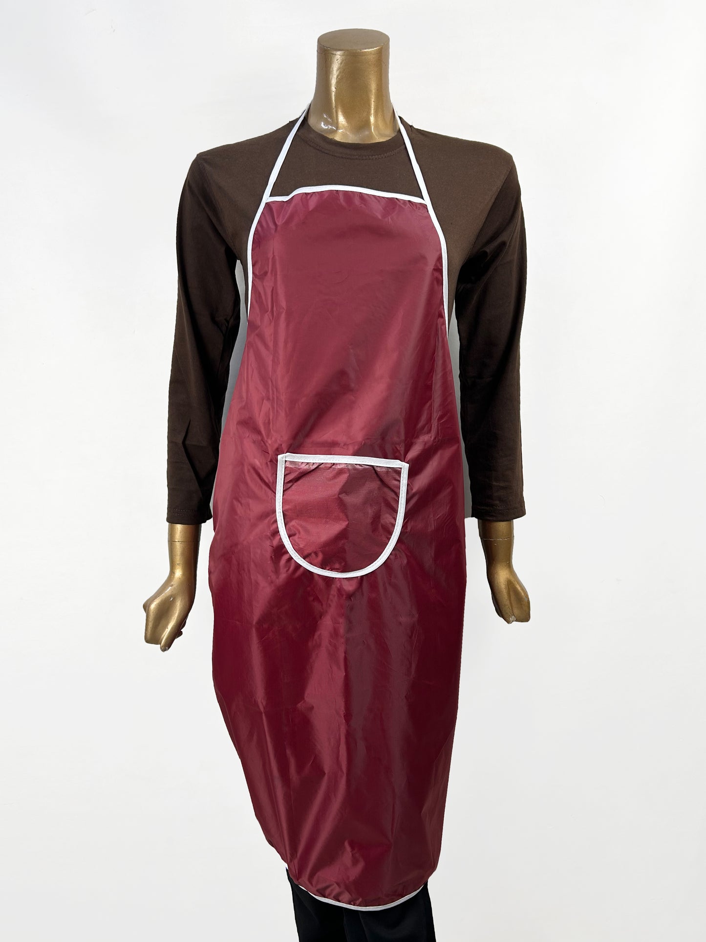 Light Maroon Plain Kitchen Cooking Apron With Front-Pocket KA03