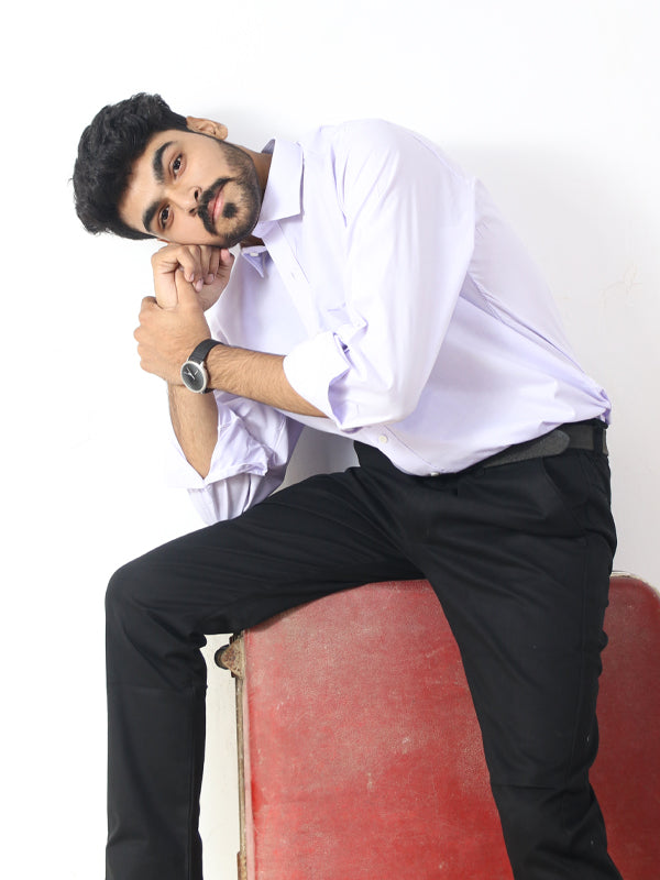 Men's Formal Dress Shirt Plain Neel White MFS371