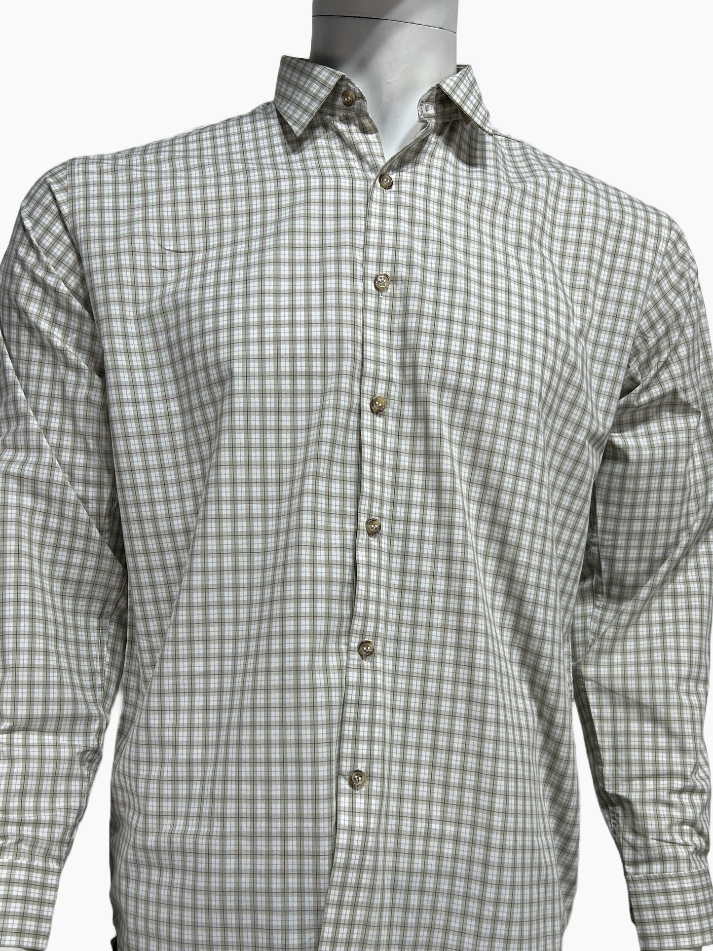 Light Green Checks Casual Shirt For Men MCS90