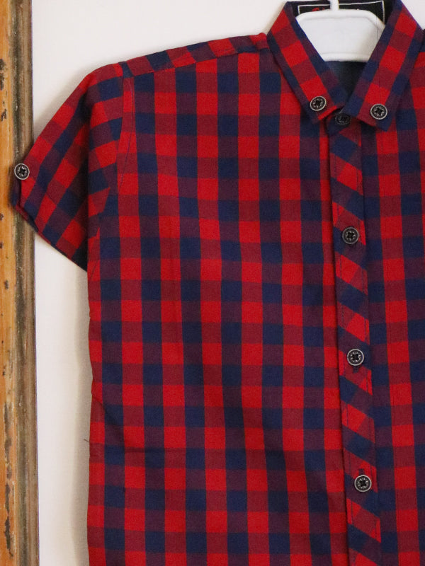 AZ Boys Casual Shirt 5Yrs - 12 Yrs Red Check