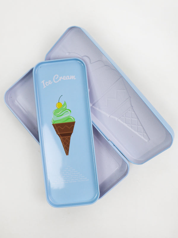 PB11 Metal Pencil Box For Kids Ice Cream Blue