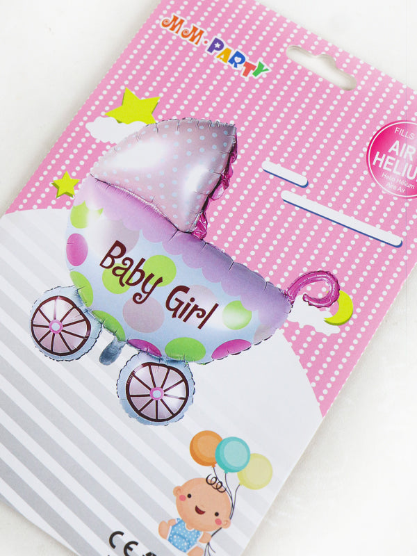 BP07 Baby Girl Cart Shaped Foil Balloons