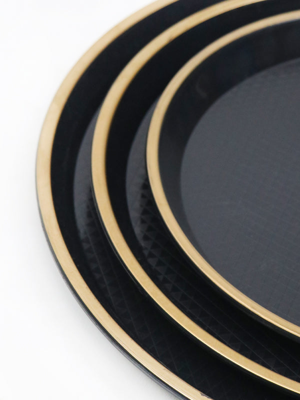 Plastic Round Shape Serving Tray 3 Sizes Set
