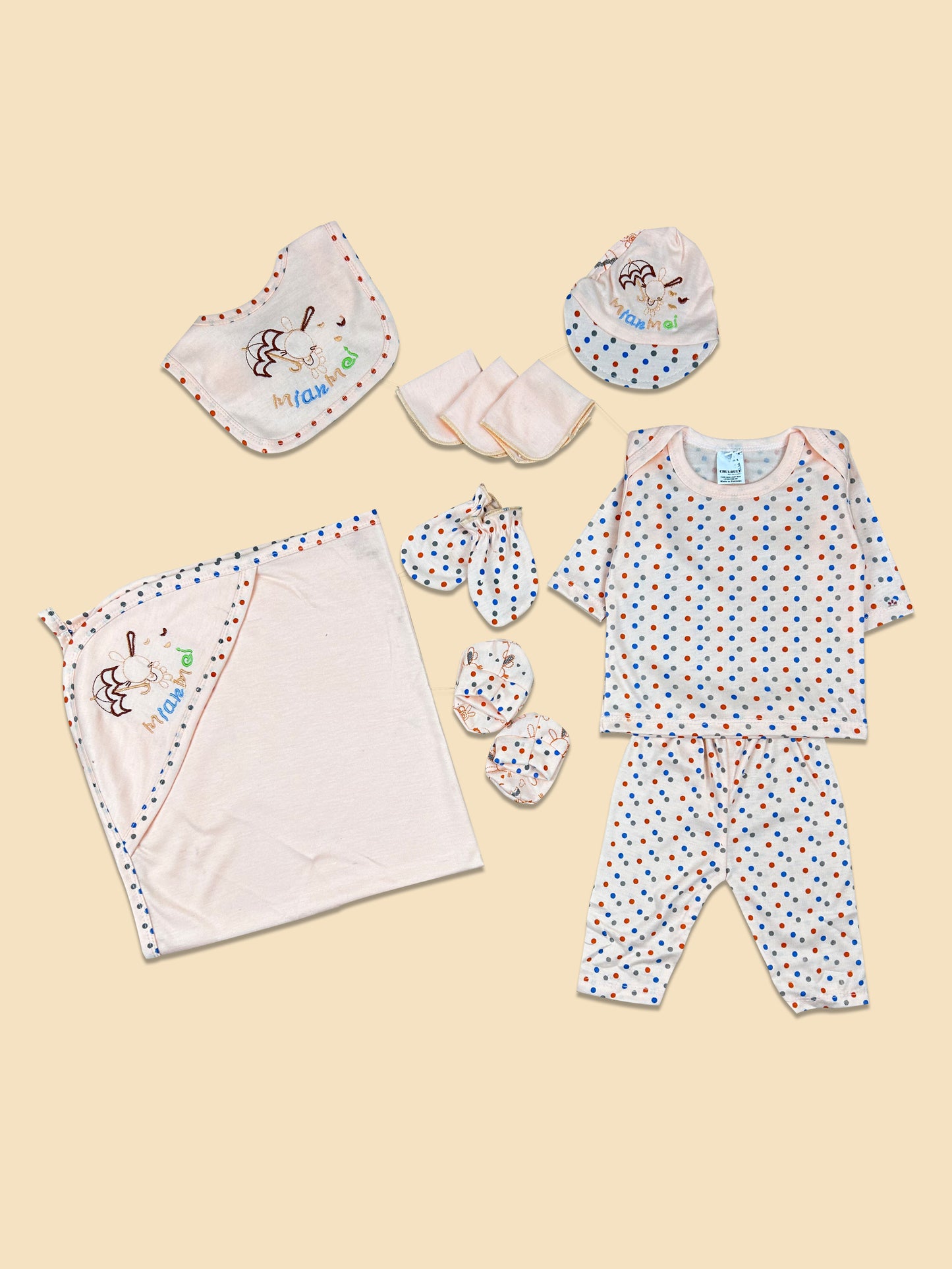 0Mth - 3Mth Light Peach 10Pcs Gift Set For Newborn NBGS112