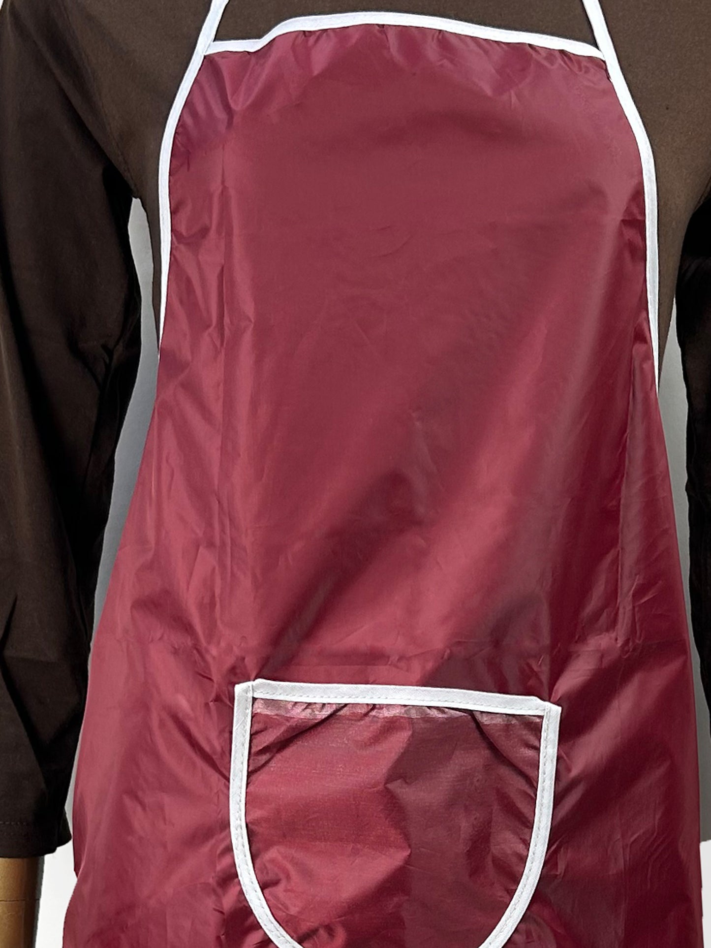 Light Maroon Plain Kitchen Cooking Apron With Front-Pocket KA03