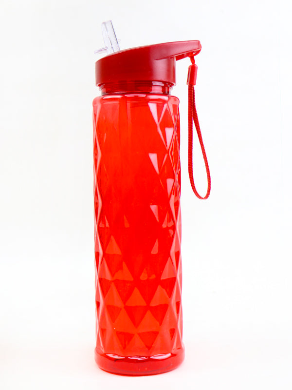 Transparent Reusable Water Bottle Diamond- Red