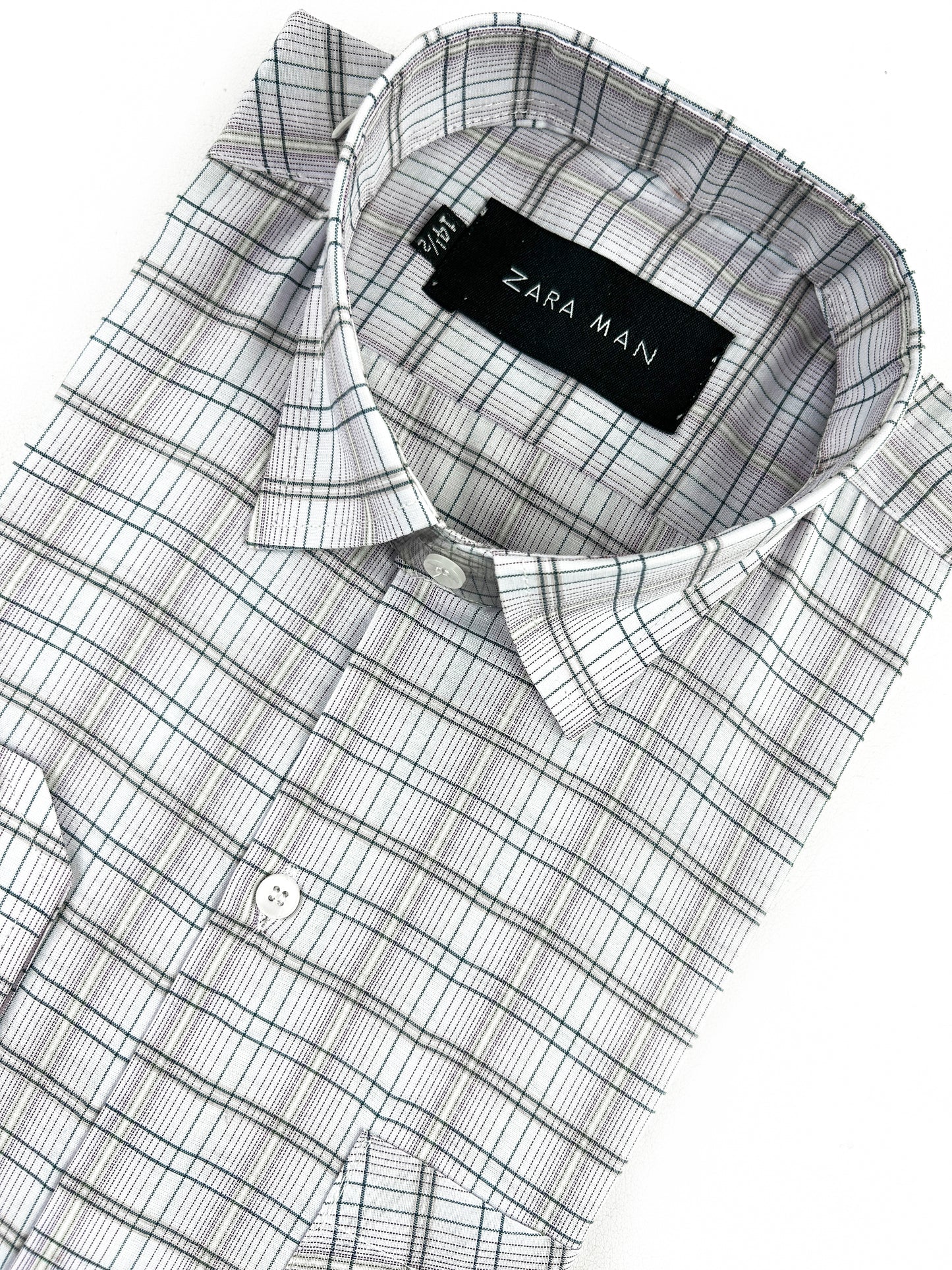 White Checks Formal Dress Shirt For Men MFS322