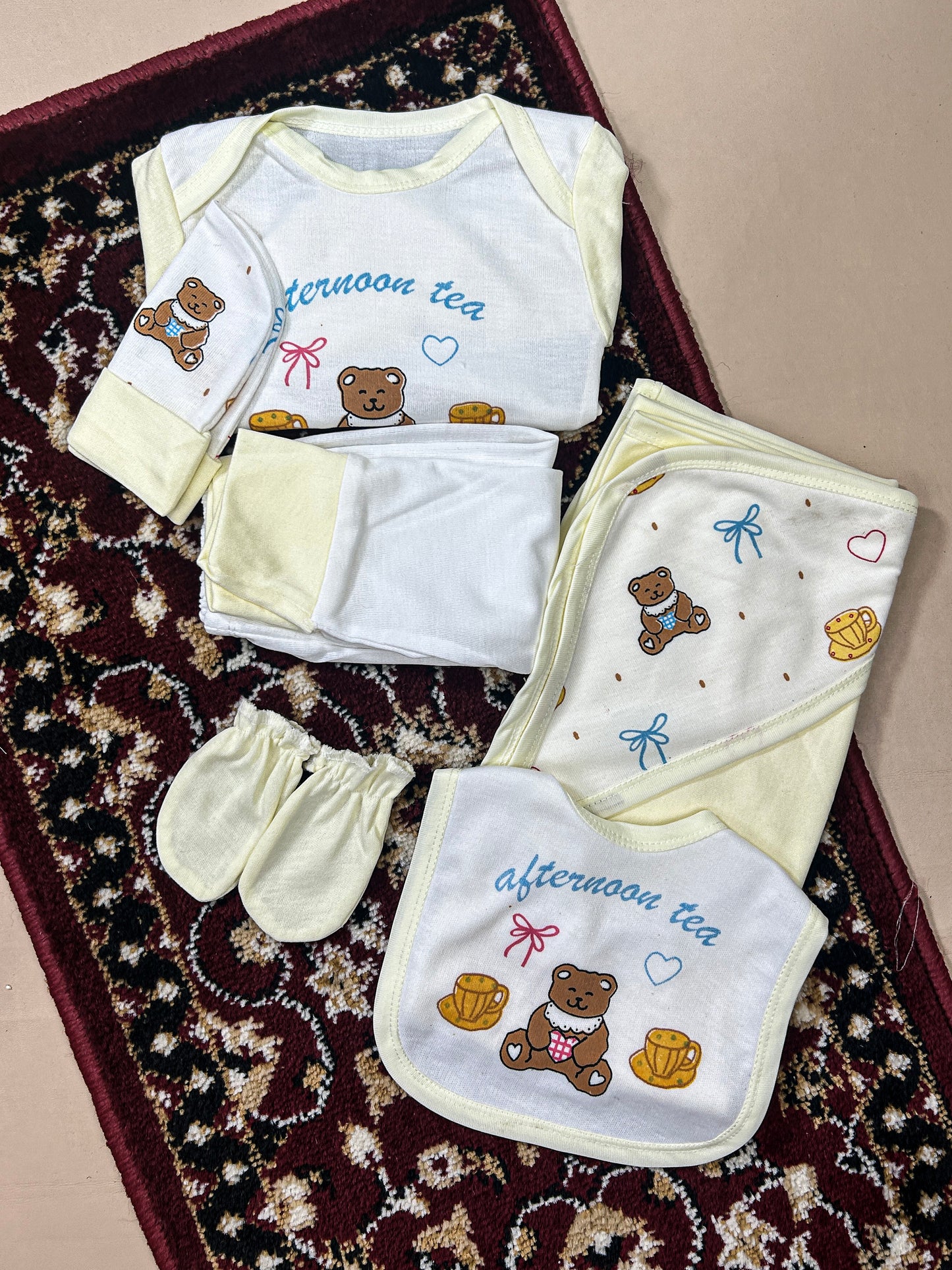0Mth - 3Mth Teddy Bear 6Pcs Gift Set For Newborn HG NBGS214