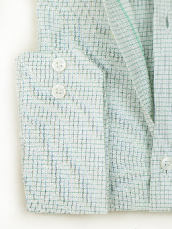 MFS32 AZ Men's Formal Dress Shirt Light Green Checks