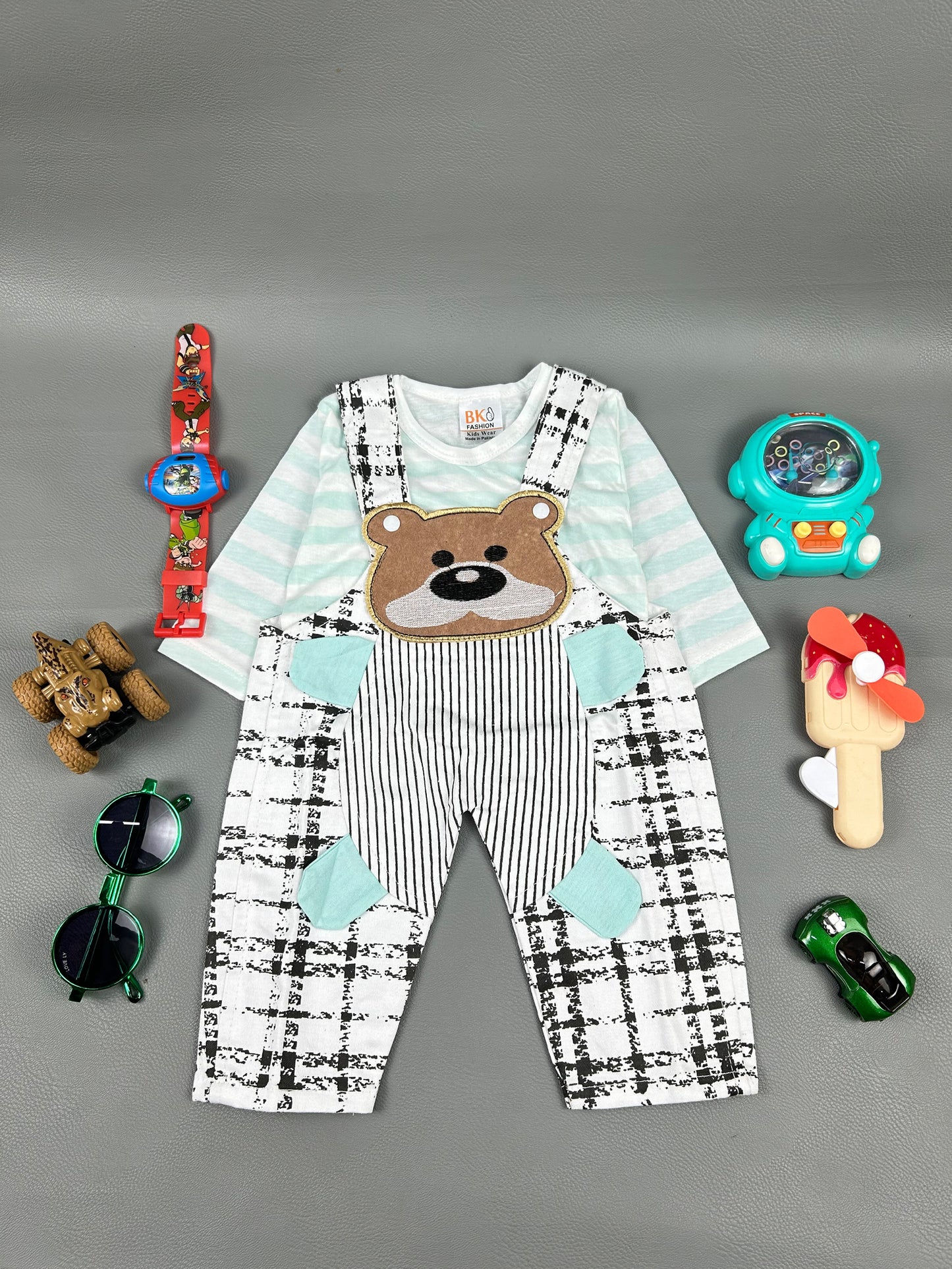 3Mth - 9Mth Bear Light Green Romper For Newborn HG NBR46