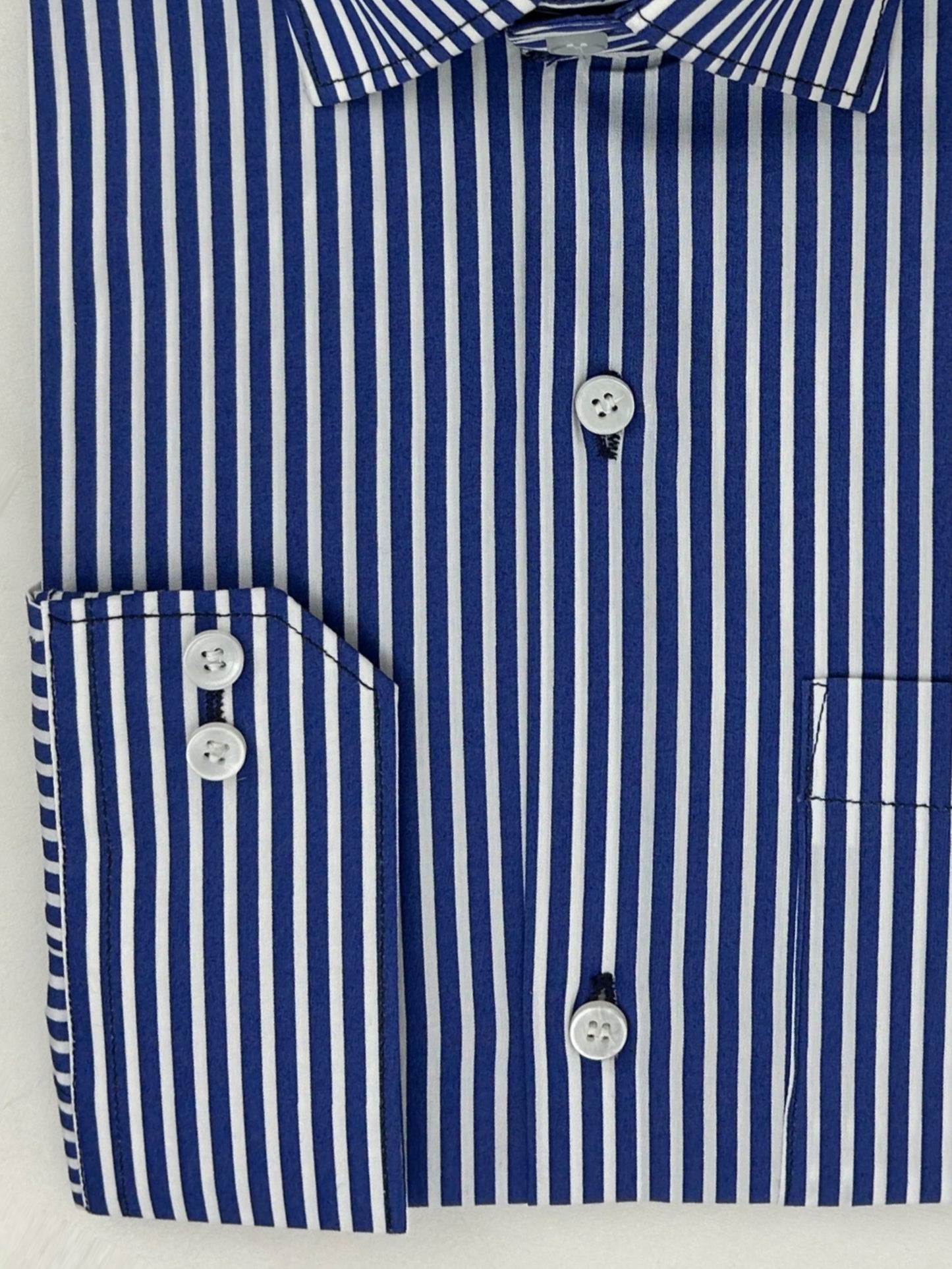 Blue Stripes Formal Dress Shirt For Men MFS222