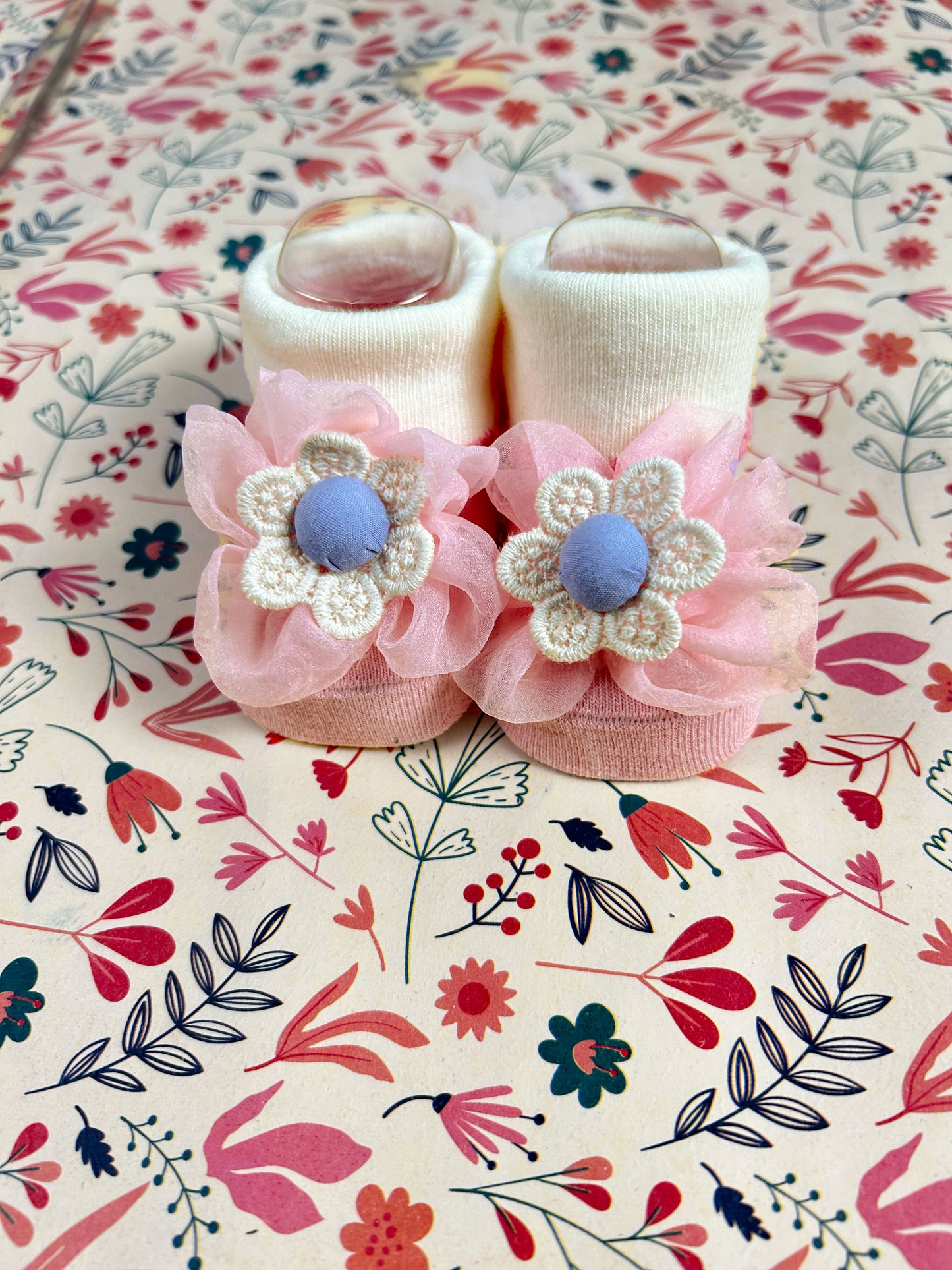 Floral Booties For Newborn NB13