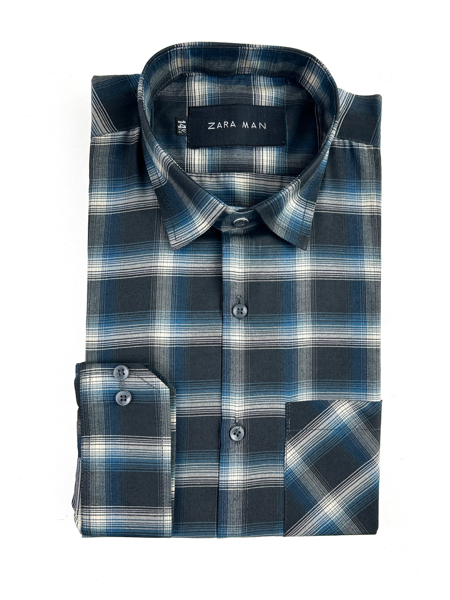 Black Checks Formal Dress Shirt For Men MFS323