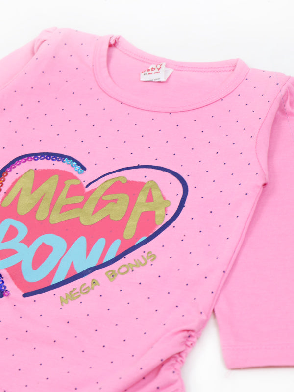 GTS03 MZ Girls T-Shirt 1 Yrs - 4 Yrs Mega Pink