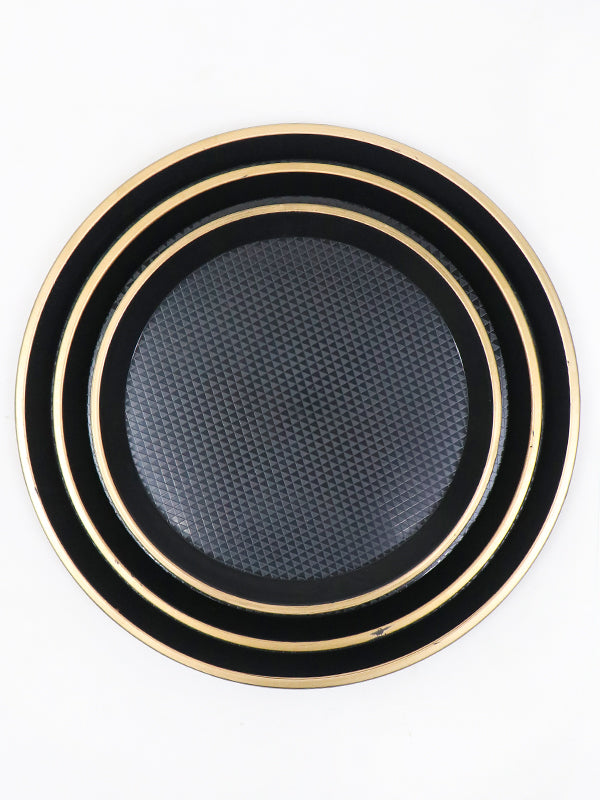 Plastic Round Shape Serving Tray 3 Sizes Set