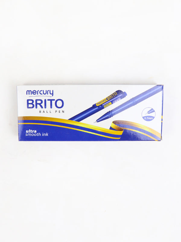 Pack Of 10 Mercury Brito Ball Pen 0.7mm - Blue