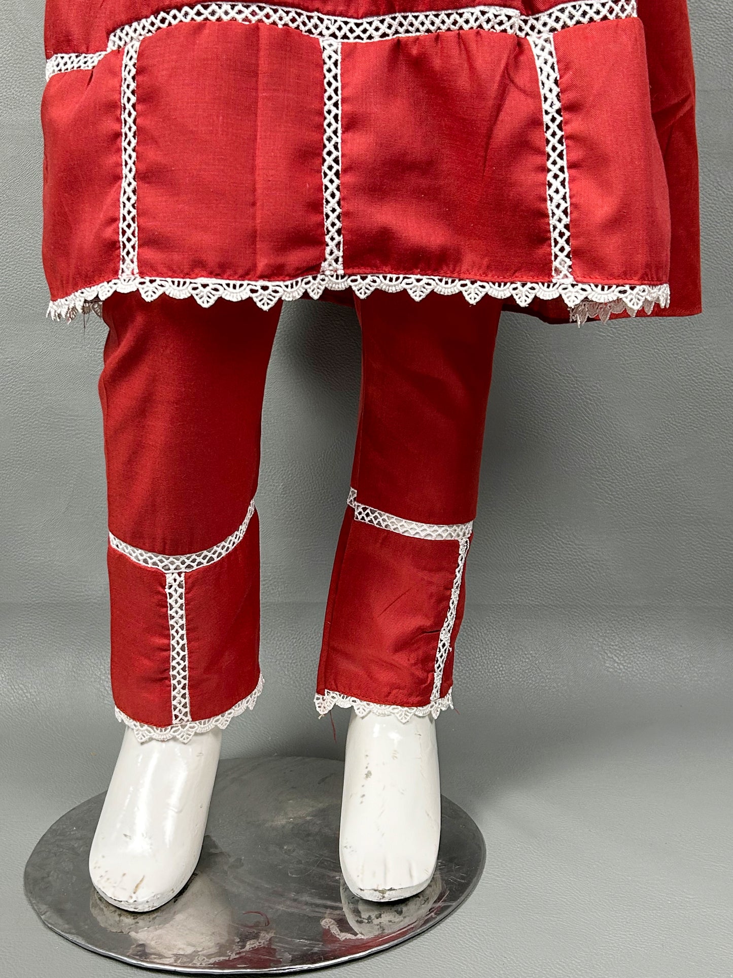 5Yr - 12Yrs Red Embroidered Suit For Girls RZ GS130