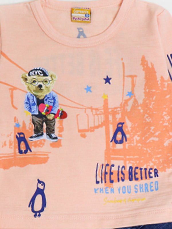 AJ Newborn Baba Suit 3Mth - 9Mth Life Is Better Light Peach
