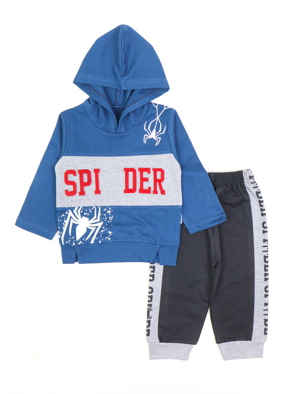 BS18 SK Hooded Kids Suit 1Yr - 4Yr Spider Blue