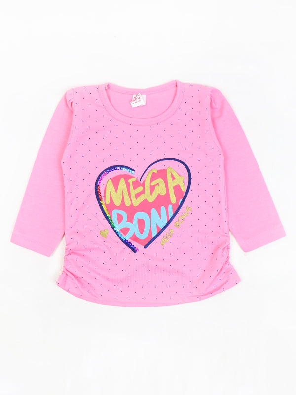 GTS03 MZ Girls T-Shirt 1 Yrs - 4 Yrs Mega Pink