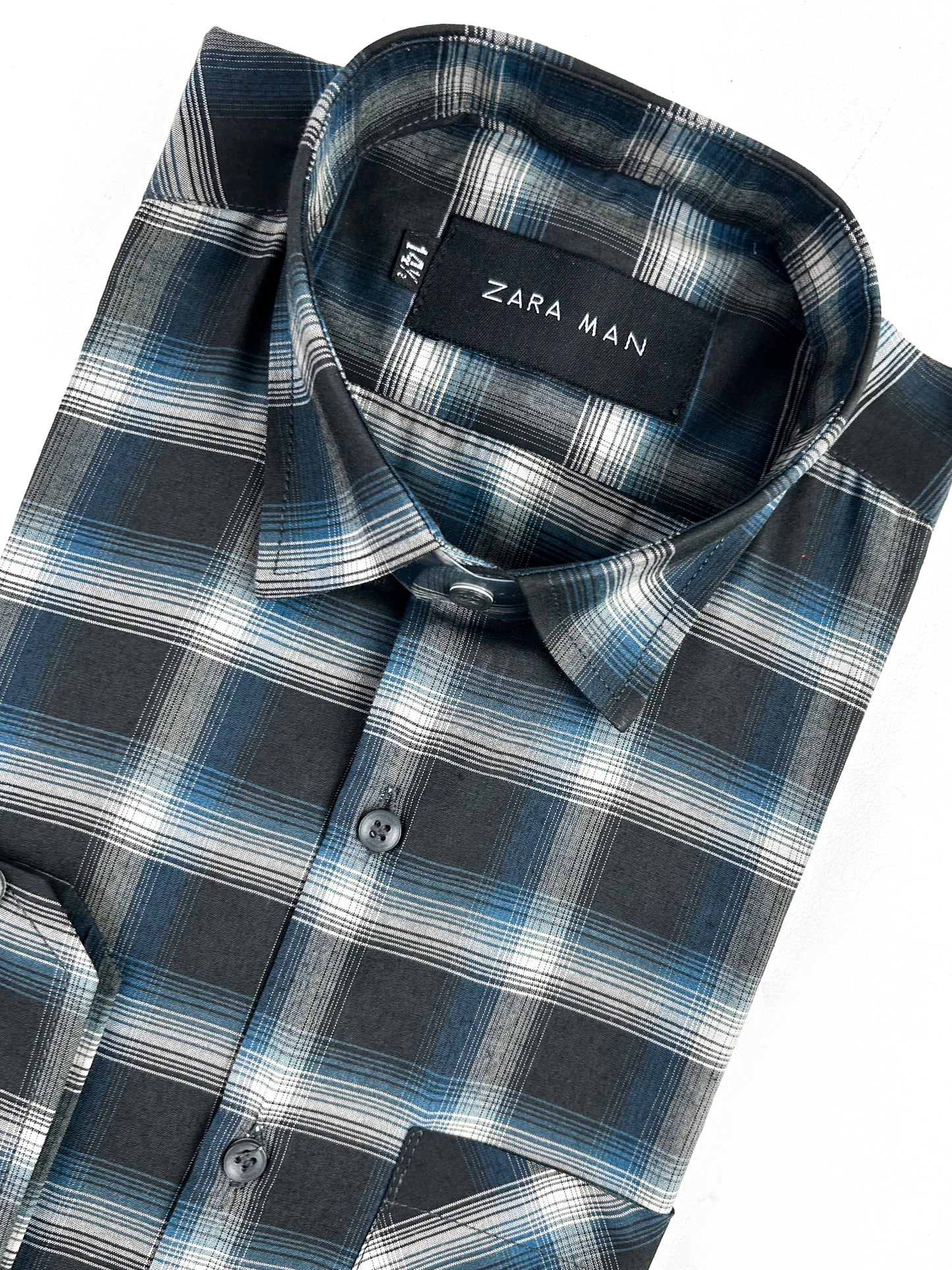 Black Checks Formal Dress Shirt For Men MFS323