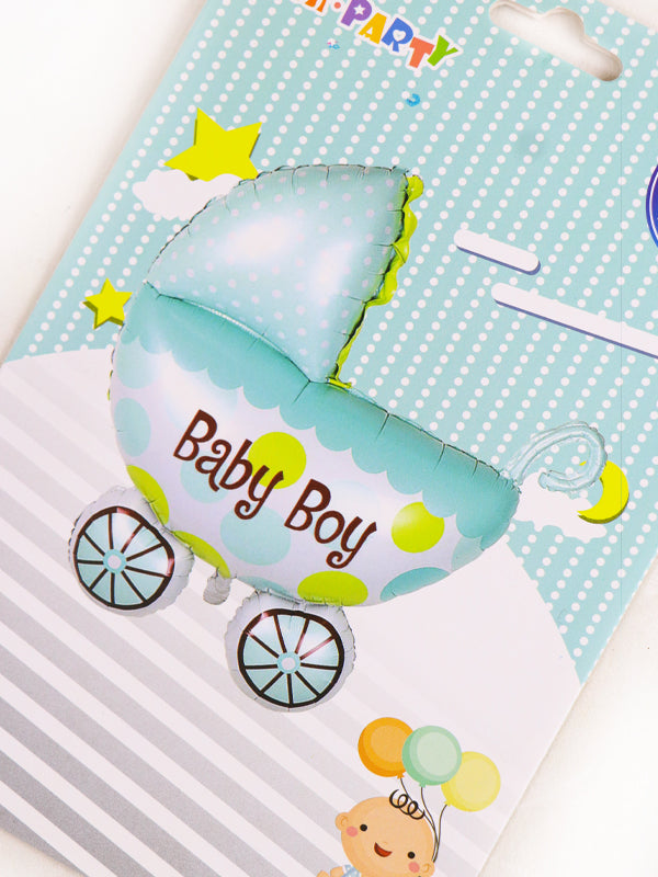 BP08 Baby Boy Cart Shaped Foil Balloons