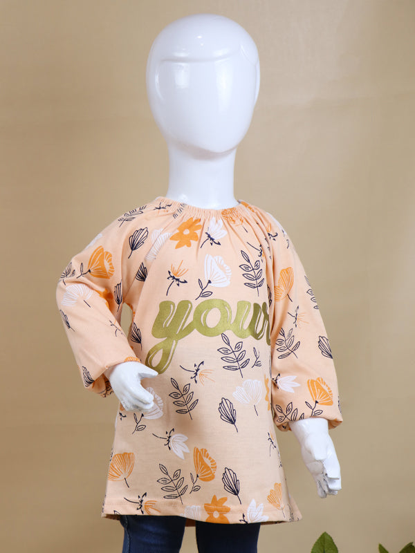 GTS07 SK Full Sleeves Girls T-Shirt 1Yrs - 4Yrs Your Light Peach