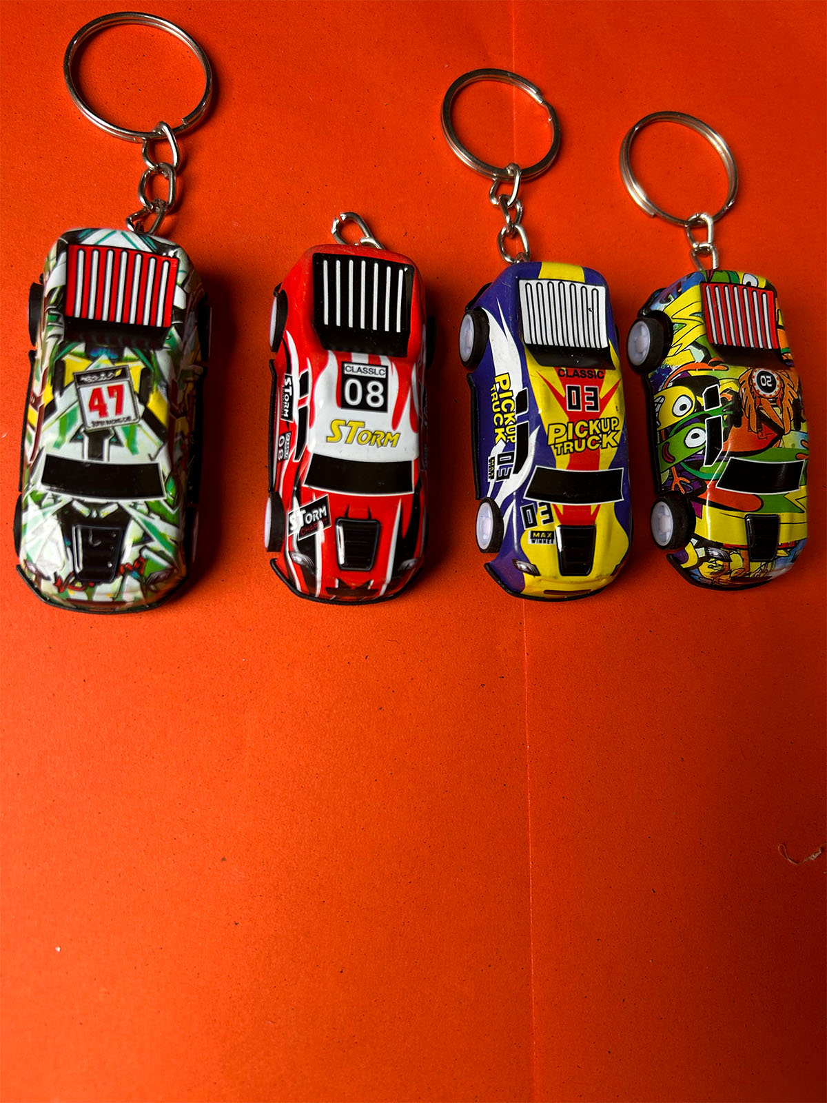 KC43 Pack of 4 Cars Key Chain Multicolor