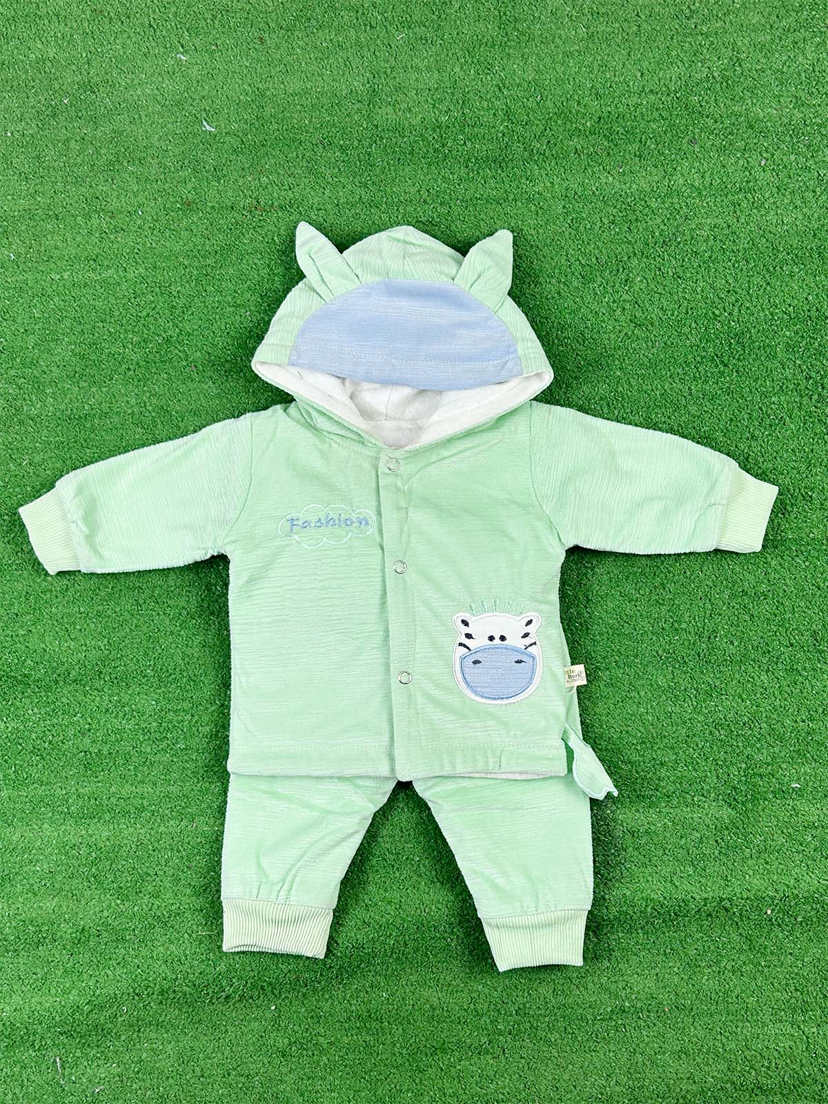 0Mth - 3Mth Fleece Green Suit For Newborns NBS649