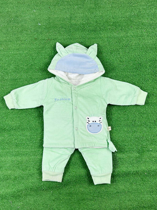 0Mth - 3Mth Fleece Green Suit For Newborns NBS649