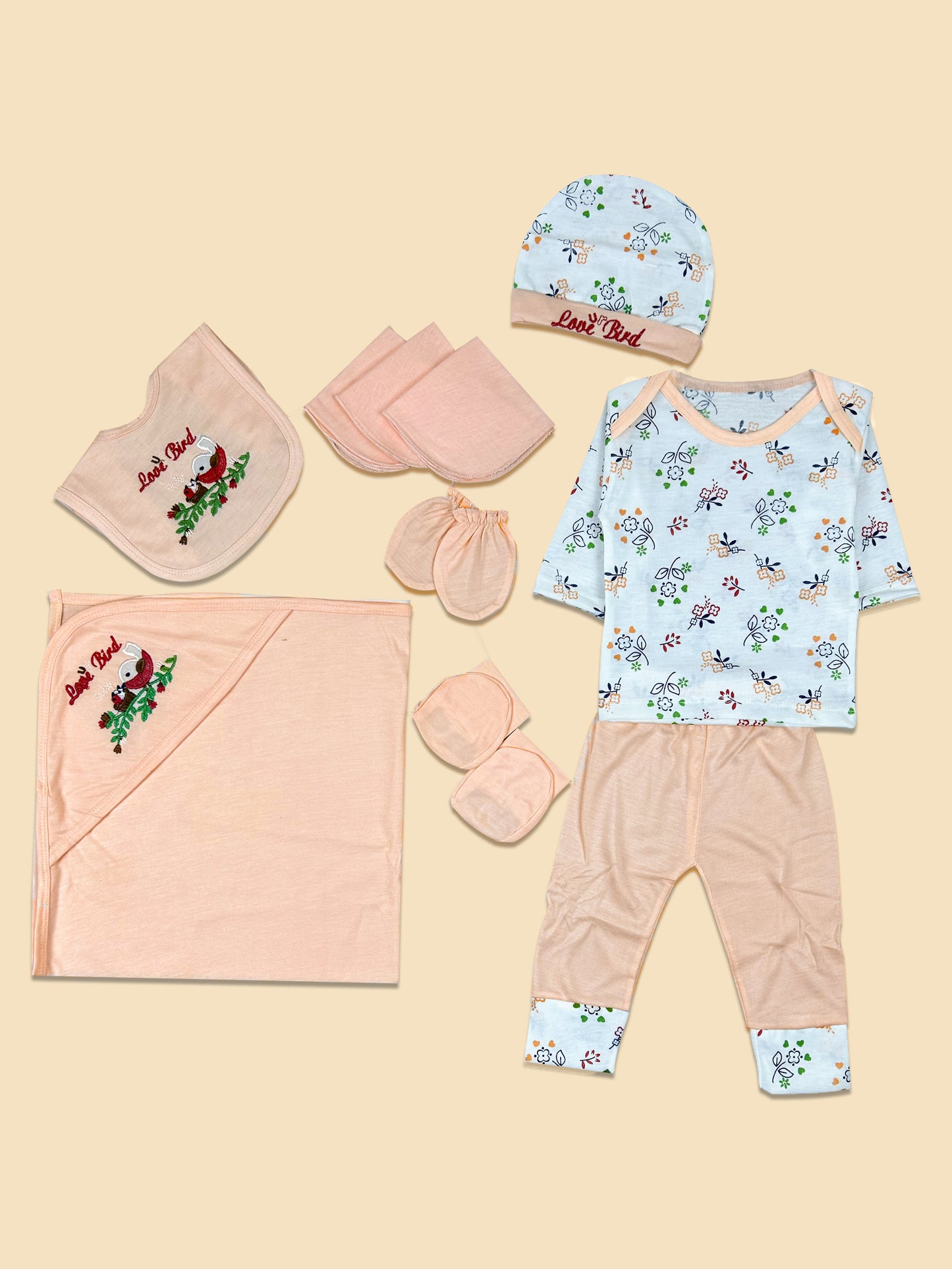 0Mth - 3Mth Love Light Peach 10Pcs Gift Set For Newborn NBGS114
