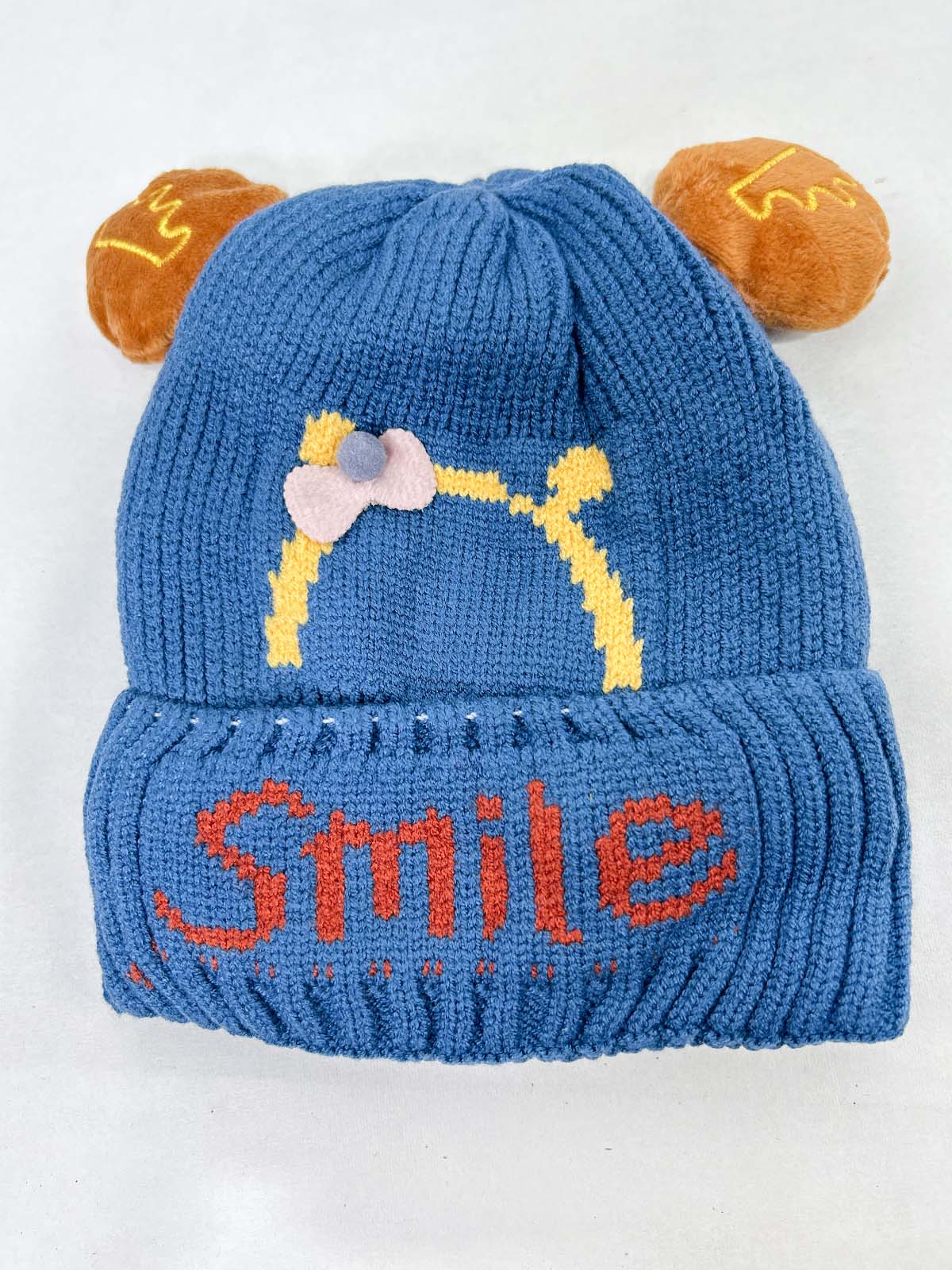 Smile Blue Beanie Winter Cap For Kids BWC42