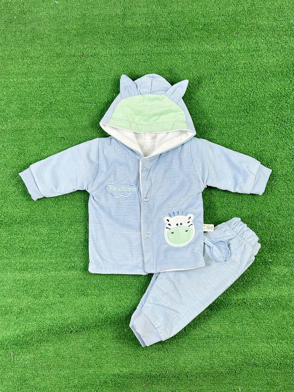 0Mth - 3Mth Fleece Blue Suit For Newborns NBS650