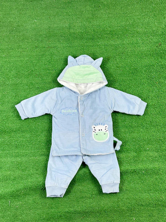 0Mth - 3Mth Fleece Blue Suit For Newborns NBS650