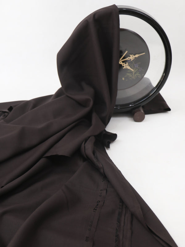 Men's Unstitched Kameez Shalwar Fabric Plain Dark Brown MUF43