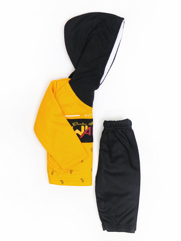 SF Hooded Newborn Baba Suit 3Mth - 9Mth Wave Yellowish Orange
