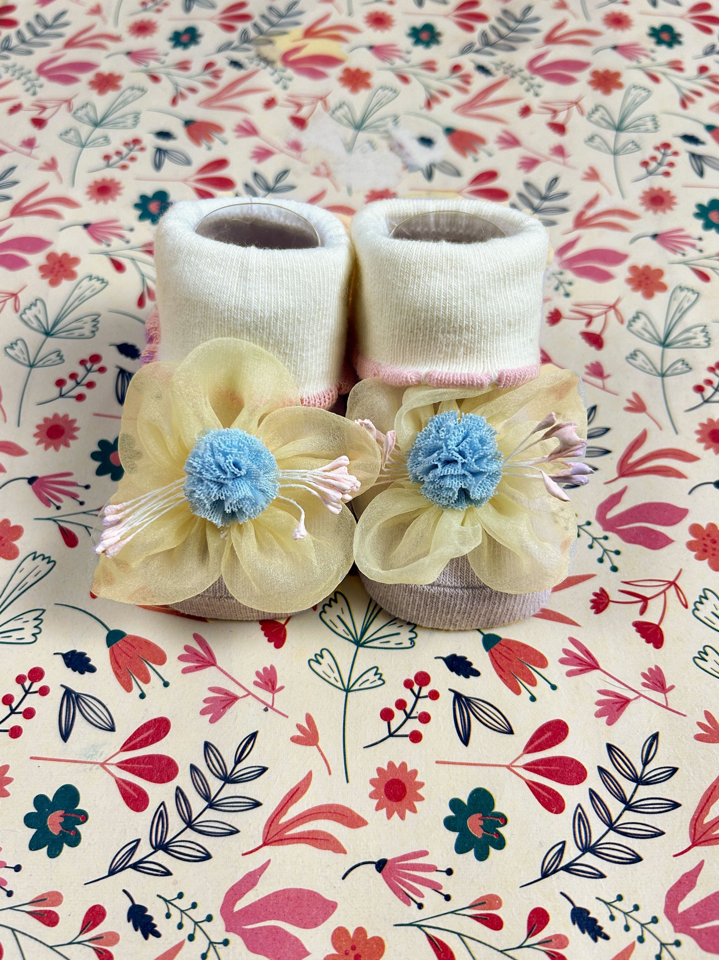 Floral Booties For Newborn NB14