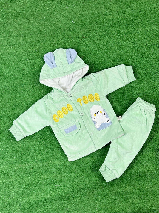 0Mth - 3Mth Fleece Green Suit For Newborns NBS651