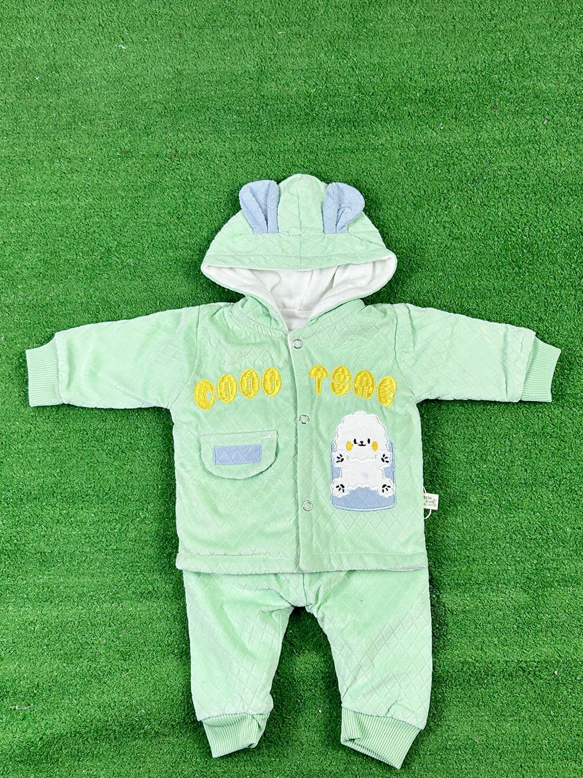 0Mth - 3Mth Fleece Green Suit For Newborns NBS651